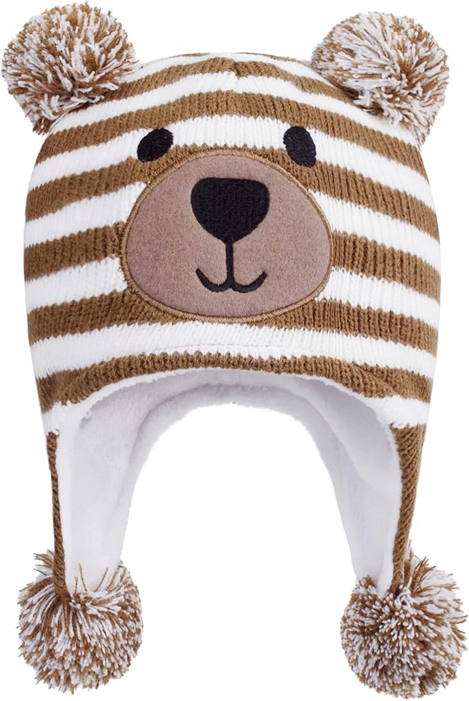 LANGZHEN Toddler Kids Infant Winter Hat, Earflap Knit Warm Cap Fleece Lined - Image 2