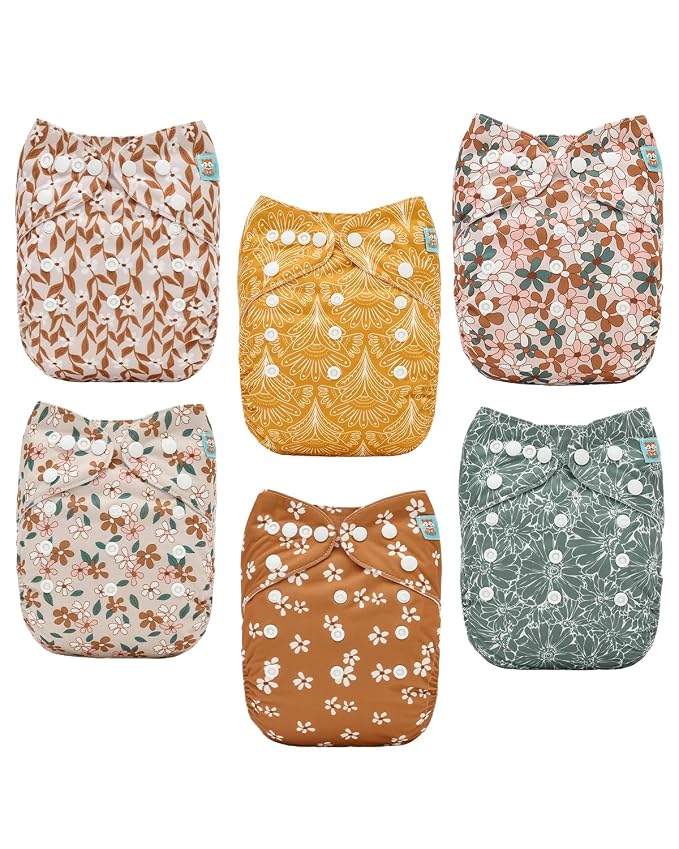 ALVABABY Baby Cloth Diapers 6 Pack by ALVABABY