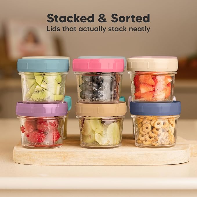KeaBabies 12pk 4oz Glass Baby Food Containers - Image 7