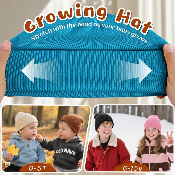 ZOORON Toddler Beanie Baby Boys Girls Beanies Kids Winter Hats Children Knit - Image 3