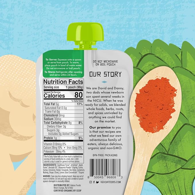 Kekoa Foods Shawarma, Artichoke & Cauliflower Baby Food Purée | 100% USDA - Image 3