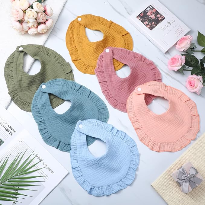 24 Pcs Muslin Baby Bibs Unisex Soft Muslin Drool Bibs Adjustable Baby Bandana - Image 4