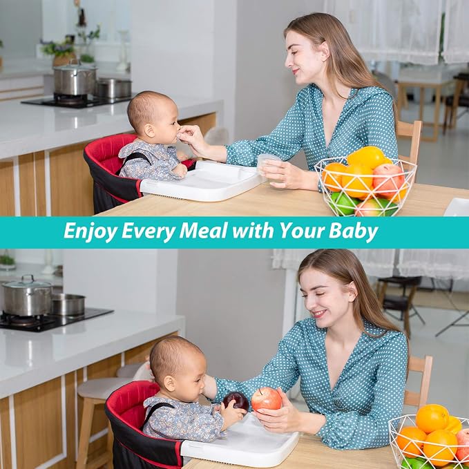 Fast Hook On Chair with Dining Tray, Fold-Flat Storage and Tight Fixing Clip - Image 2