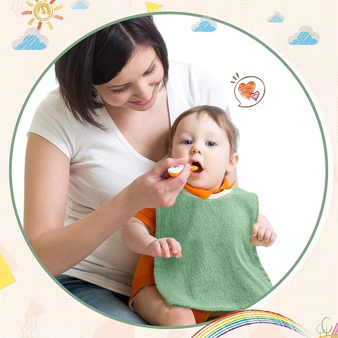 Foaincore 6 Pcs Pullover Baby Bibs Cotton Terry Toddler Absorbent Infant - Image 5