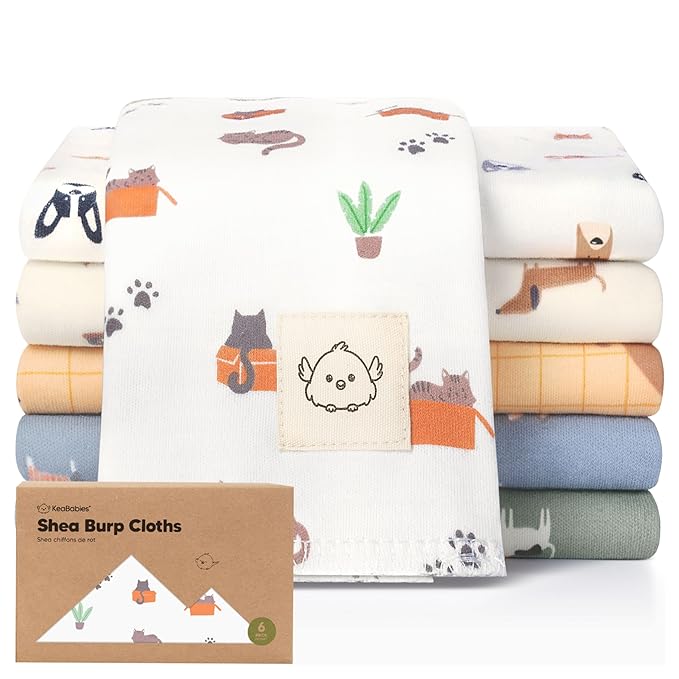 Organic Burp Cloths Baby Boy, Girl by KeaBabies