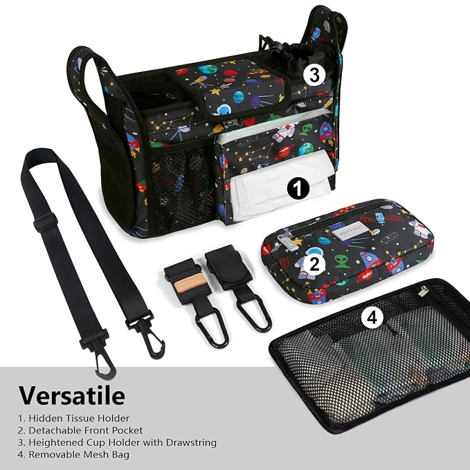 TOPDesign Universal Baby Stroller Organizer, Stroller Caddy - Image 2