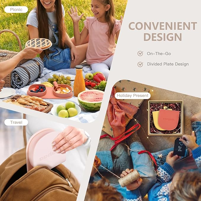 Silicone Foldable Novelty Dinner Plates, Baby Plates Travel Essential - Image 5