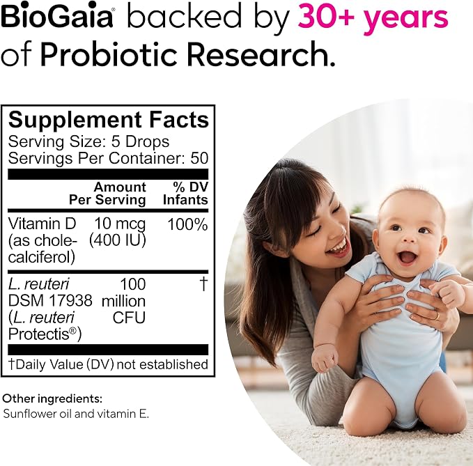 BioGaia Protectis Baby Probiotic Drops | Colic & Gas Relief + Vitamin D | Safe - Image 9