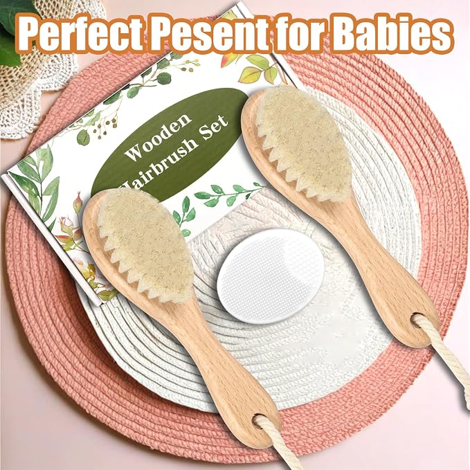 Wooden Baby Hair Brush and Comb Set - Image 7