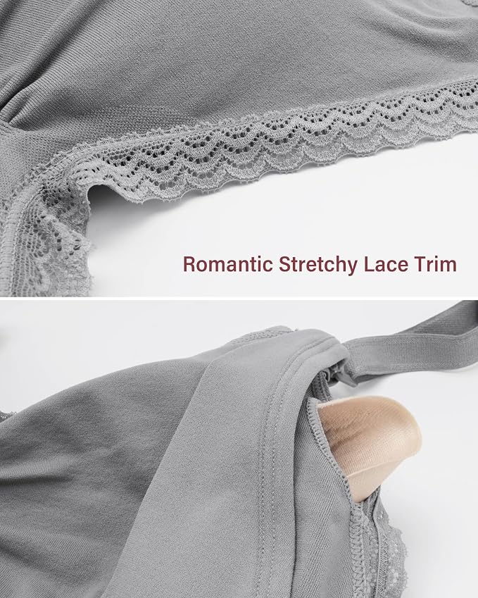 Stelle Lace Nursing Bras for Breastfeeding Seamless Pregnancy Maternity - Image 4