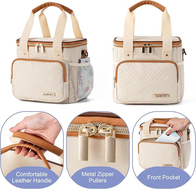 Breastmilk Cooler Bag with Ice Pack Fits 6 Baby Bottles up to 9 Ounce, Breast - Image 5