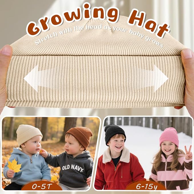 ZOORON Toddler Beanie Baby Boys Girls Beanies Kids Winter Hats Children Knit - Image 3