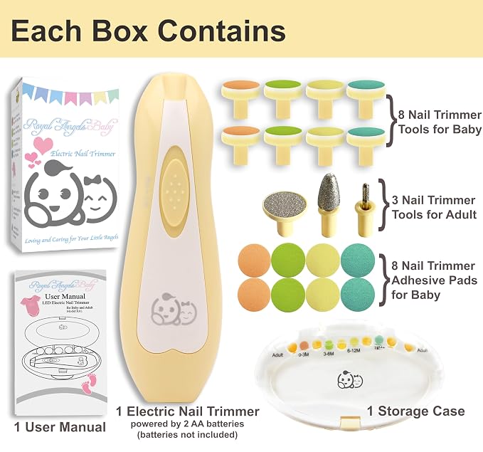Baby Nail Trimmer 21 in 1, Usage Labeled Case & 13 Extra Replacement Tools - Image 3
