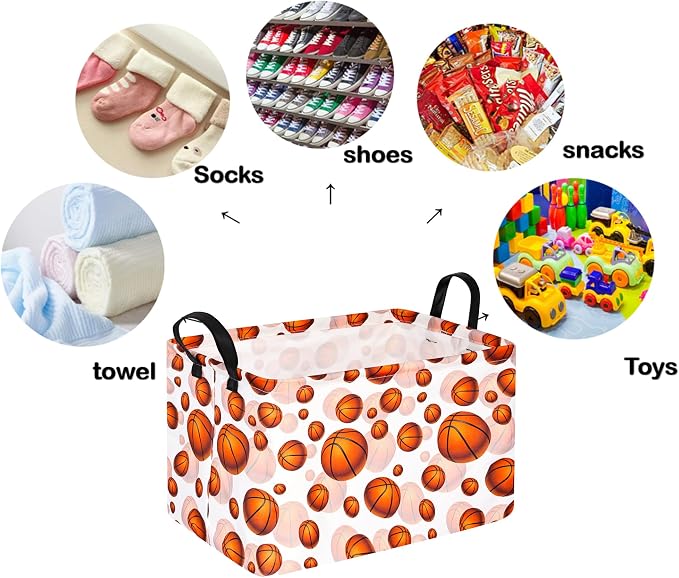Basketball Kids Gift Storage Basket Shelf Storage Basket Organizer Box Clothes - Image 6
