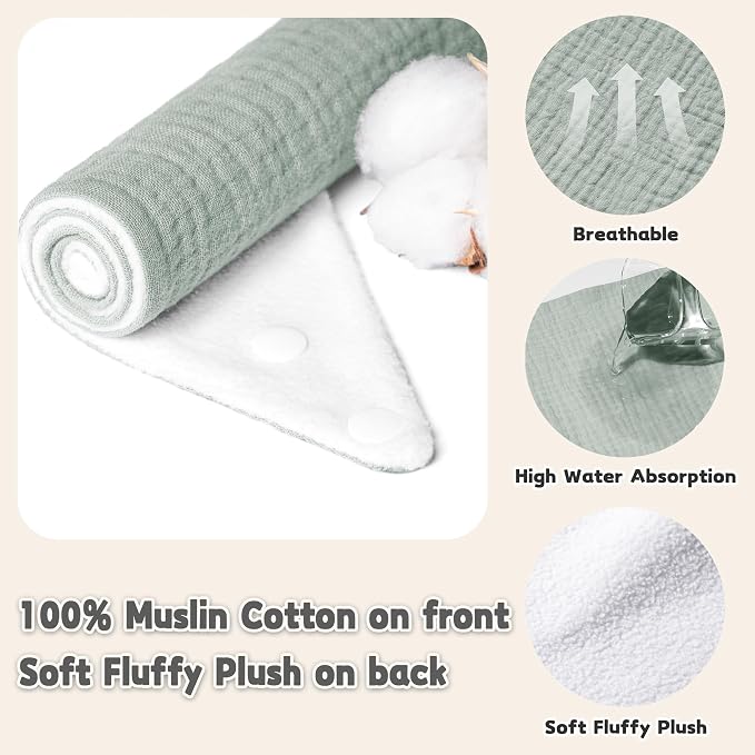 Susurration Muslin Baby Bibs 10Pack Baby Bandana Drool Bibs Soft Adjustable - Image 4