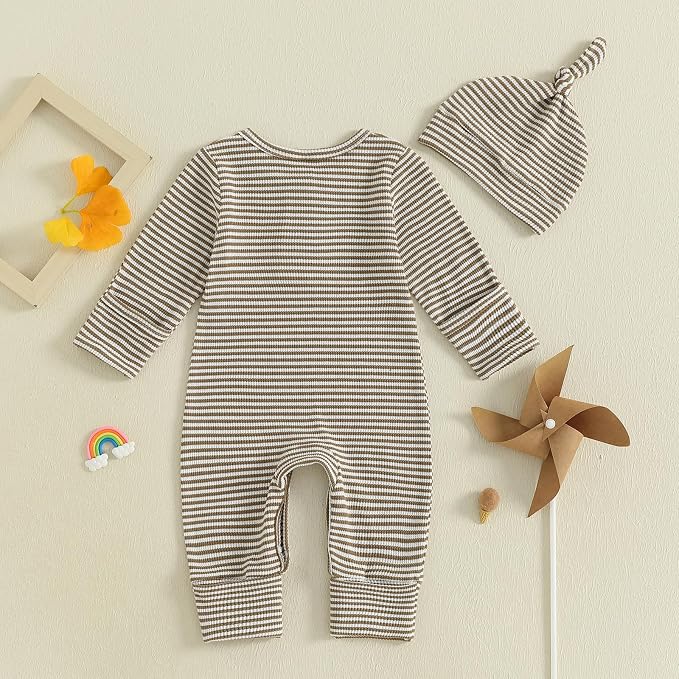 Kuriozud Newborn Infant Unisex Baby Boy Girl Clothes Button Romper Jumpsuit - Image 4