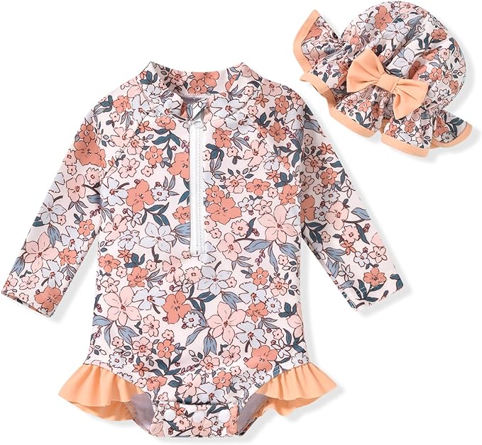 Aalizzwell Baby Girls Long Sleeve One Piece Swimsuit by Aalizzwell