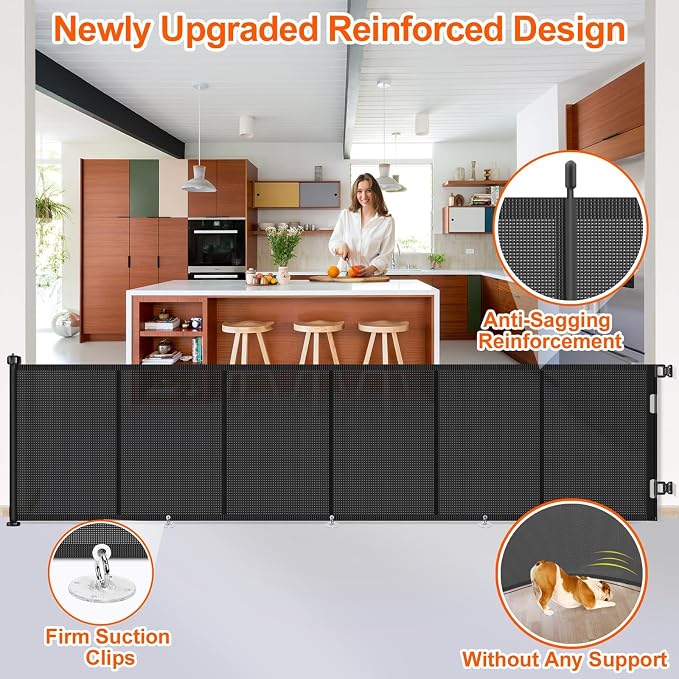 Upgrade 150 inch Retractable Baby Gates, EZIGO Extra Wide Baby Gate - Image 3