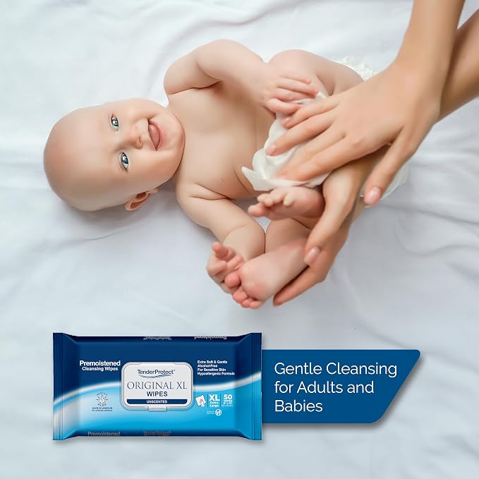 TenderProtect® Original XL Premium Adult Wipes, Extra-Large 9"x12" Wet Wipes - Image 2