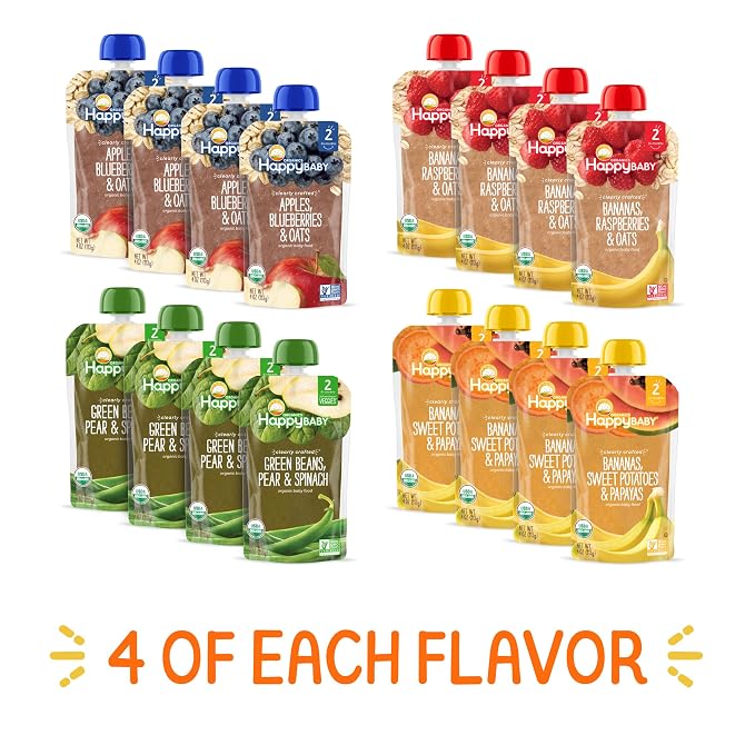 Happy Baby Organics Stage 2 Baby Food Pouches, Gluten Free, Vegan & Healthy - Image 3