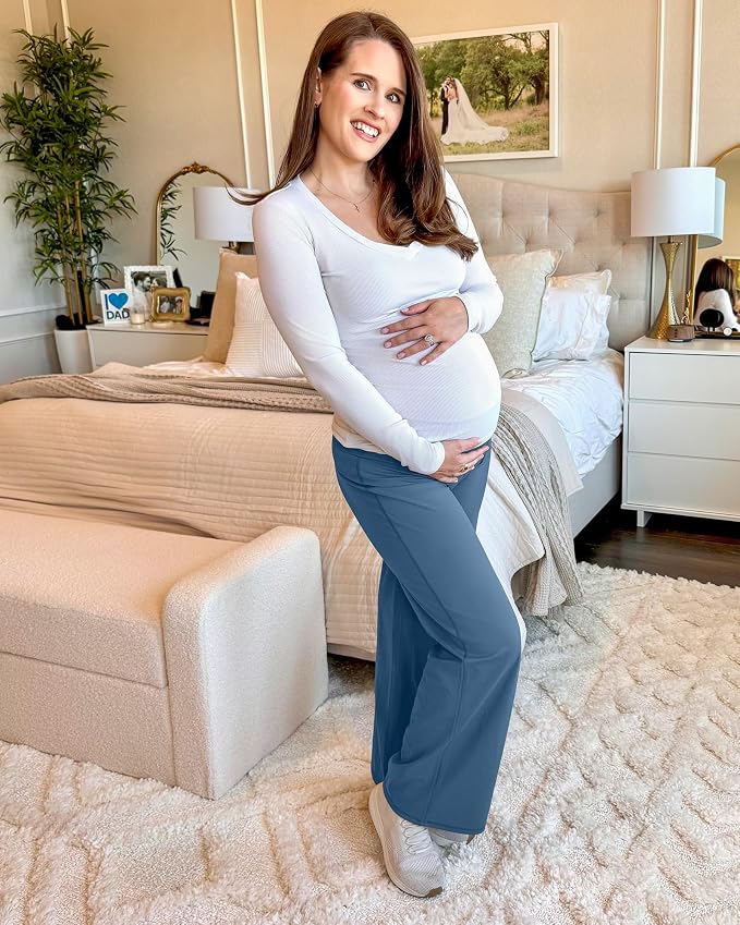 G4Free BareFeel Maternity Dress Yoga Pants Over The Belly Stretchy Work Slack - Image 3