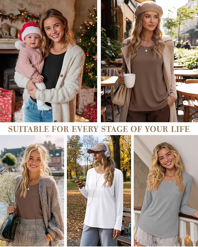 4 Pack Women's Cotton Nursing Tops, Breastfeeding Maternity - Image 5
