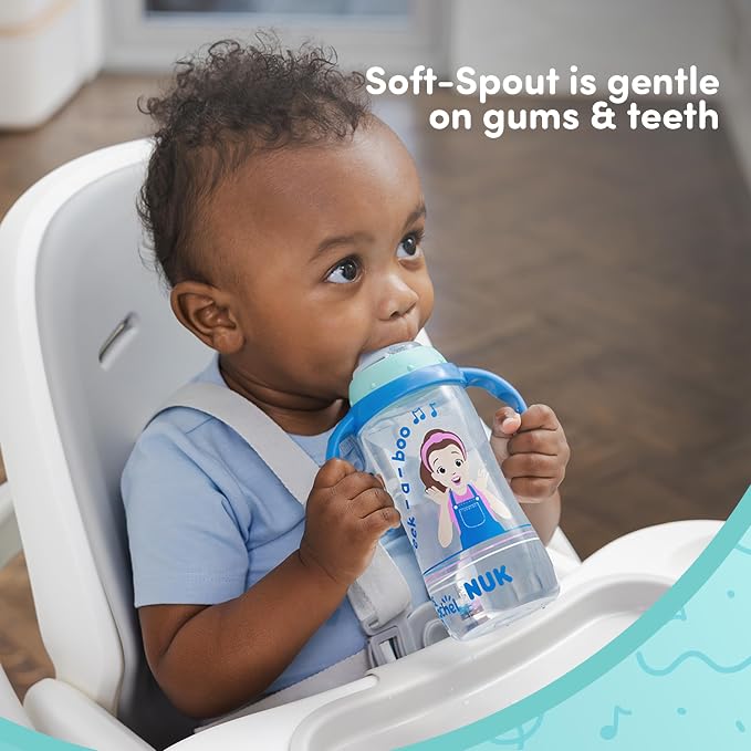 NUK Learner Cup, Ms. Rachel, 10 oz, 8+ Months, 2 Pack – Soft Spout, Easy-Grip - Image 4