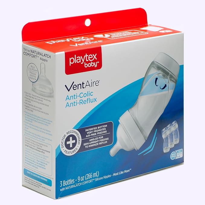 Playtex Baby VentAire Complete Tummy Comfort Baby Bottle, 9 Oz, Anti-Colic & - Image 2