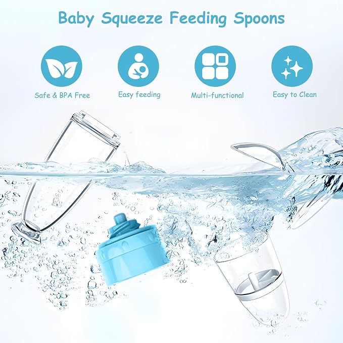 WAJIAYON Baby Food Feeder 4 Pack Silicone Baby Food Dispensing Spoon-3 oz - Image 9