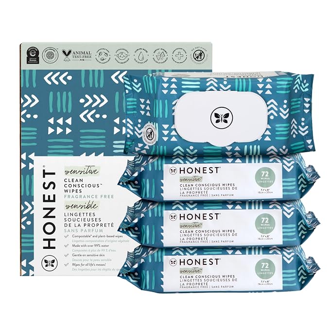 The Honest Company Clean Conscious Multi-Use Wipes Hypoallergenic and Unscented by TheHonestCompany