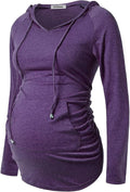 GINKANA Maternity Hoodie Long Sleeves Shirts Casual Maternity Top Pregnancy by GINKANA