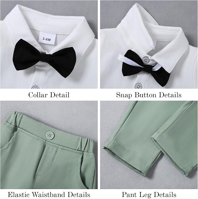 DISAUR Baby Boy Clothes Toddler Boy Outfits 4PCS Gentleman Dress - Image 5