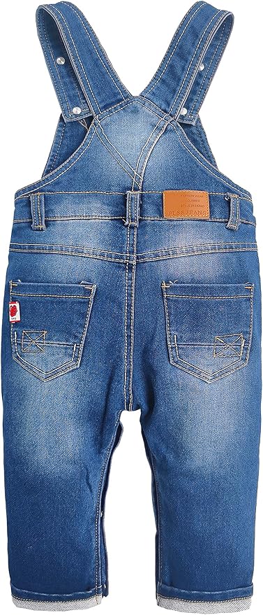 KIDSCOOL SPACE Baby Toddler 2 Buttons Adjustable Straps Fashion Jean Overall - Image 2