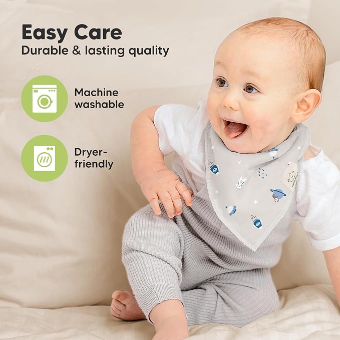 8-Pack Organic Baby Bandana Bibs - Image 7