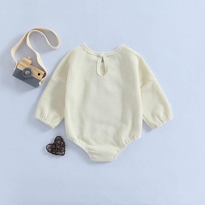 Douhoow Cute Baby Sweatshirt Romper Waffle Knit Baby Clothes Infant Girl Boy - Image 7