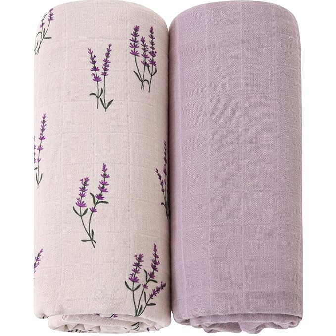 LifeTree Baby Swaddle Blankets Girls, Organic Muslin Swaddle Blankets Unisex by LifeTree