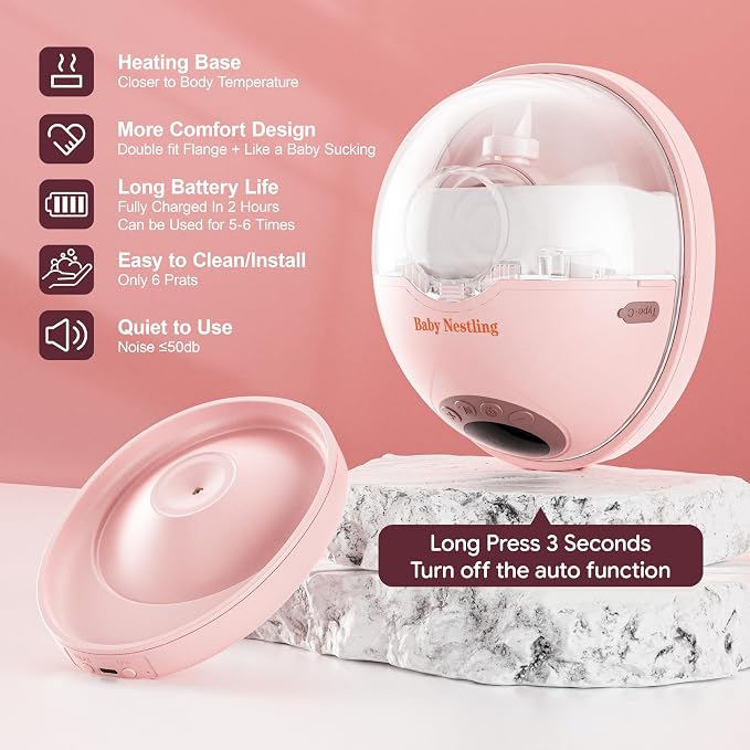 Breast Pump Hands Free, Smart Heated Base Promotes Milk Production, 40dB Quiet - Image 4