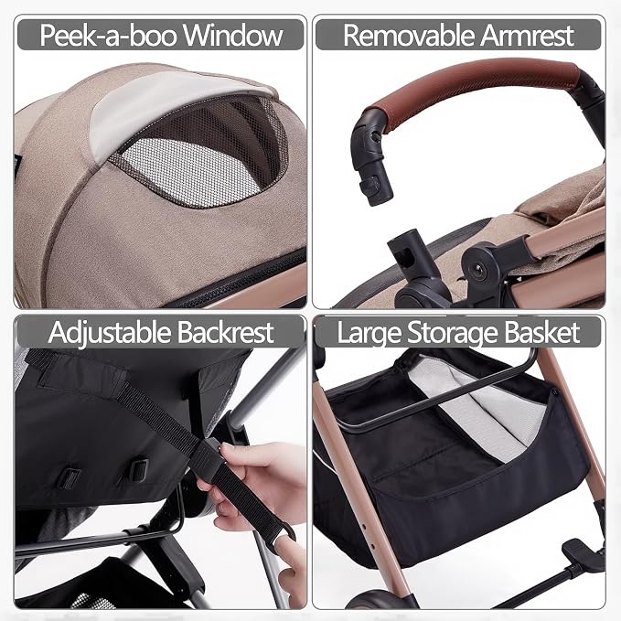 2 in 1 Baby Stroller, Newborn Infant Toddler Convertible Pram Stroller - Image 7