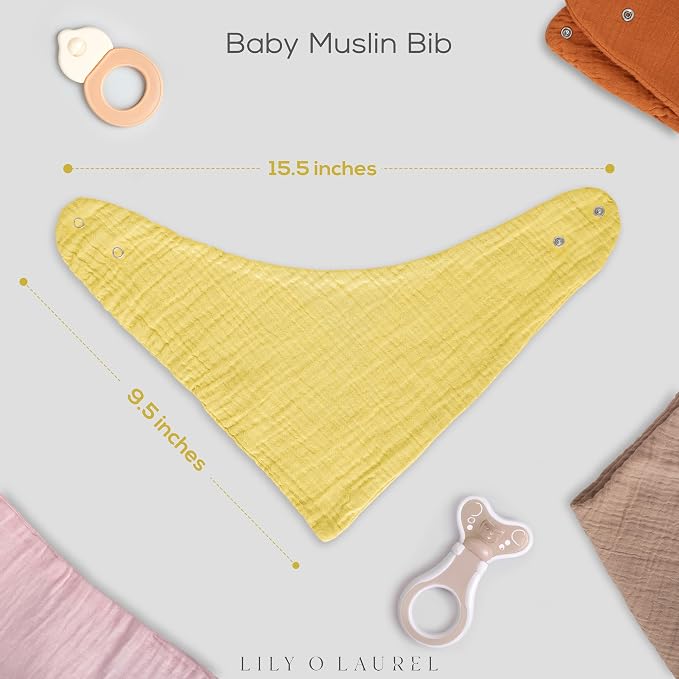 Muslin Baby bibs for drooling and teething, 100% cotton, Bibs for baby girl - Image 3