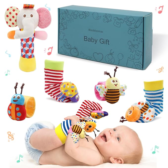 Wrist Rattles Foot Finder Rattle Toy by BLOOBLOOMAX