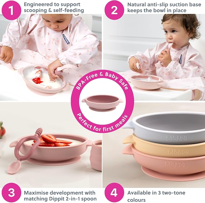 Bibado - Silicone Baby Bowl - Stay Put Suction Bowl - Oval Shape - First Meals - Image 6
