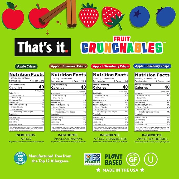 That's it. Fruit Crunchables Variety Pack, Fruit Snacks - Image 2