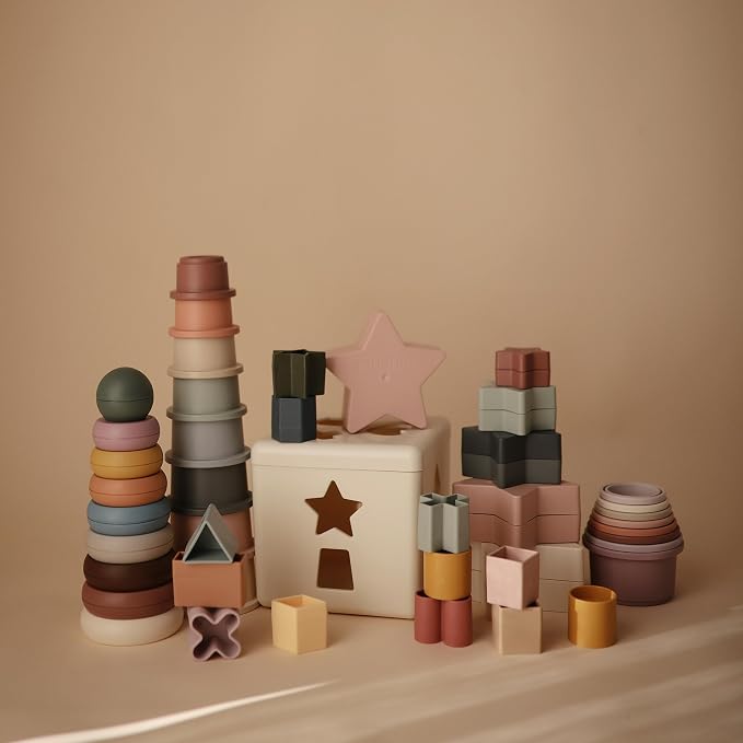 mushie Stacking Cups Toy 8 pcs | Made in Denmark - Image 7
