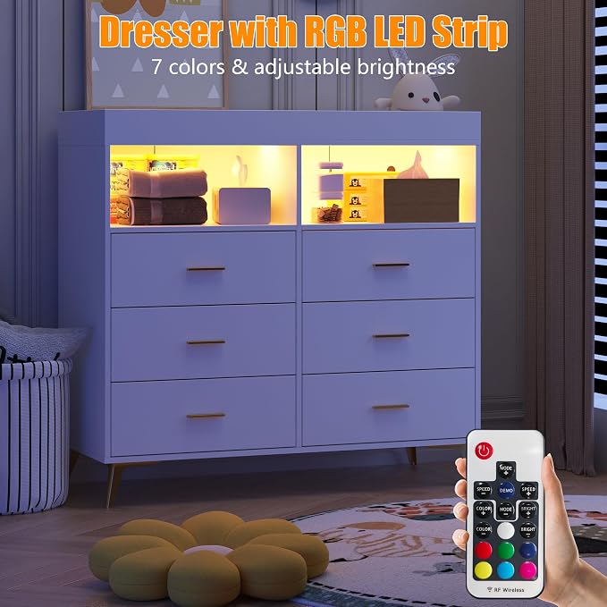 Changing Table Dresser with Drawers, Baby Dresser with Changing Table Top - Image 4