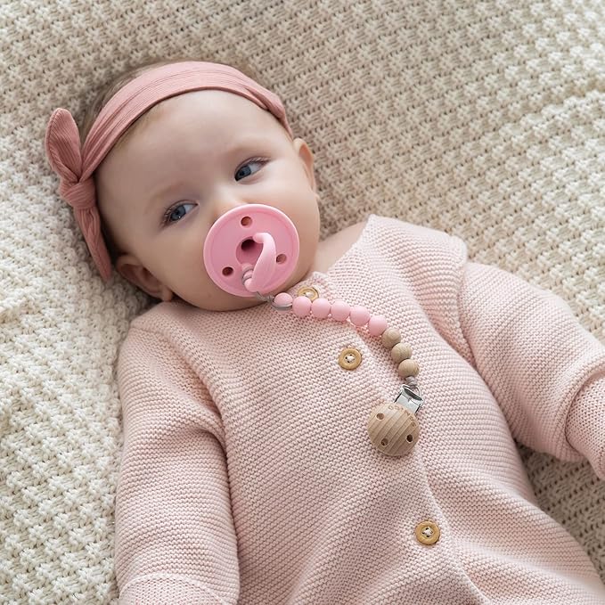 SAMiGO Pacifier Clips for Baby Girls Silicone Paci Holders Binky Clips - Image 2