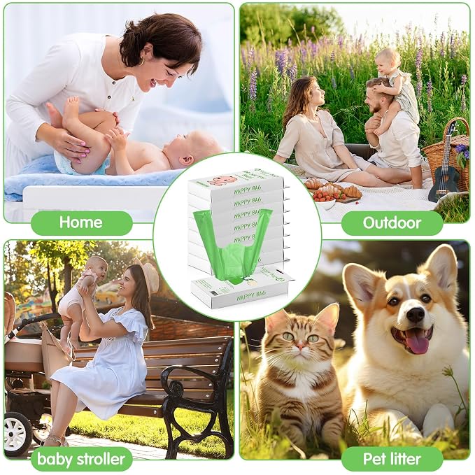 Honoson 1200 Count Baby Disposable Diaper Bags Scented Diaper Sacks - Image 7