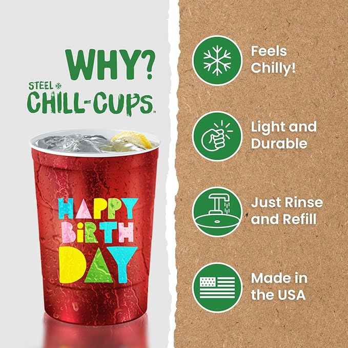16 oz. Party Cups 'Happy Birthday' Balloon Design - Image 3