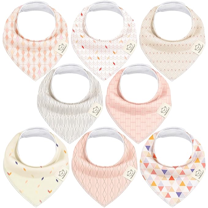 8-Pack Organic Baby Bandana Bibs by KeaBabies