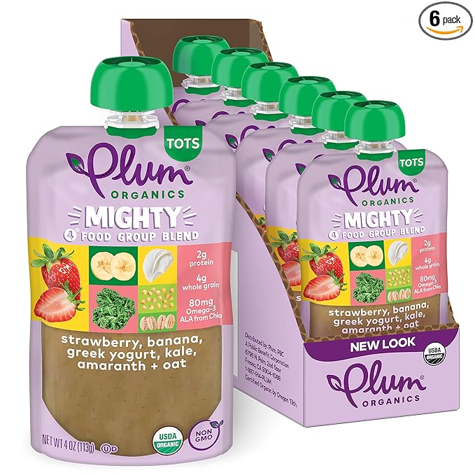 Plum Organics Kale, Strawberry, Amaranth Oat and Greek Yogurt Baby Food in Pouch by PlumOrganics