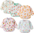 5 Pack Long Sleeve Bib, Baby Toddler Waterproof Sleeved Bib by ElecMotive